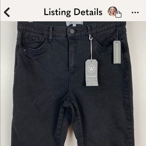 Wit & Wisdom Black Ab-solution High Rise Slim Straight Leg Jeans Size 12 NWT